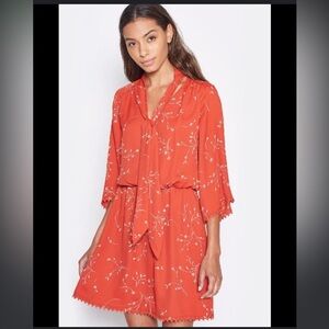 JOIE DAKODA MINIMALIST FLORAL PRINT DRESS IN AUTUMN
